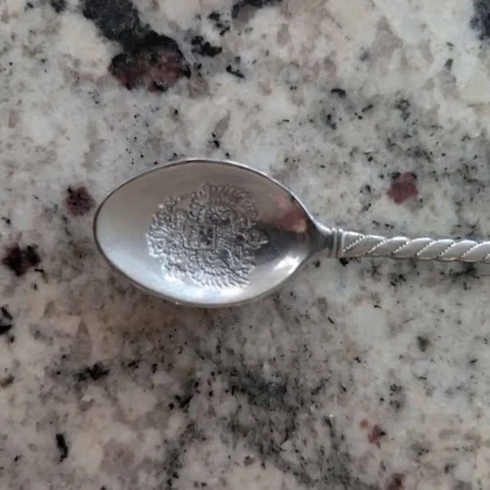 Vintage Leningrad Saint Petersburg Porcelain Silver Plated Collectible Spoon